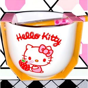 Hello Kitty Strawberry Noodle Bowl with Chopsticks
